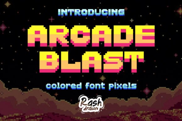 Arcade Blast Font: Retro Pixel Typeface for Makers