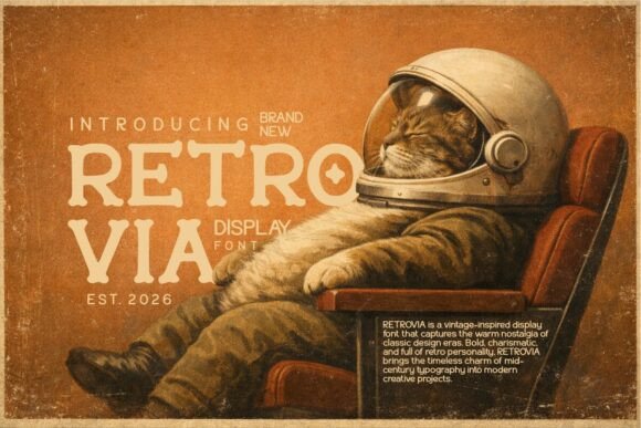 Retrovia Brings Warm Vintage Character to Editorial Design
