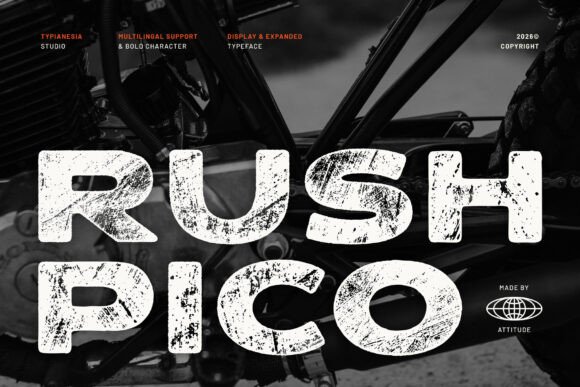 Rushpico: A Bold Distressed Stamp Font for Small Business Branding