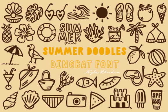 Summer Doodles: A Playful Dingbats Font for Editorial Design