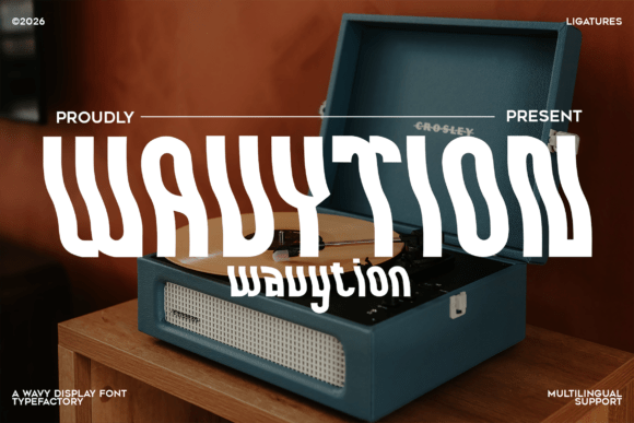 Wavytion: A Psychedelic Display Font for Editorial Design and Branding